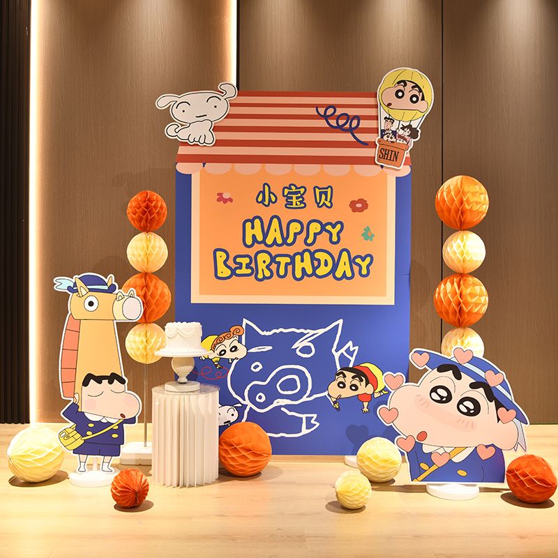 蜡笔小新生日派对KT板定制