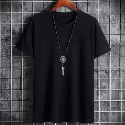 mens white t-shirt tshirt for men大码t恤纯色短袖运动T恤衫男