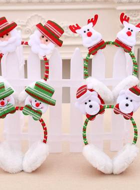 Christmas headband Christmas red large antler head buckle