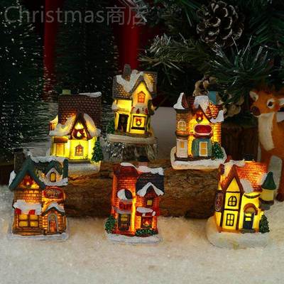 Christmas decorations little house glow ornaments圣诞礼物