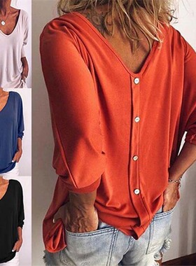 S-5XL autumn women T shirt 2019 casual lady plus size tops女