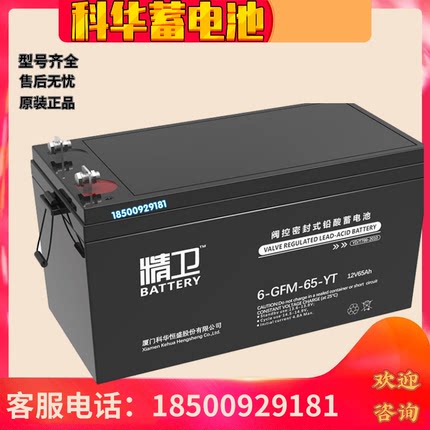 科华精卫蓄电池6-GFM-65-YT 精卫UPS电池12V65AH铅酸免维护蓄电池