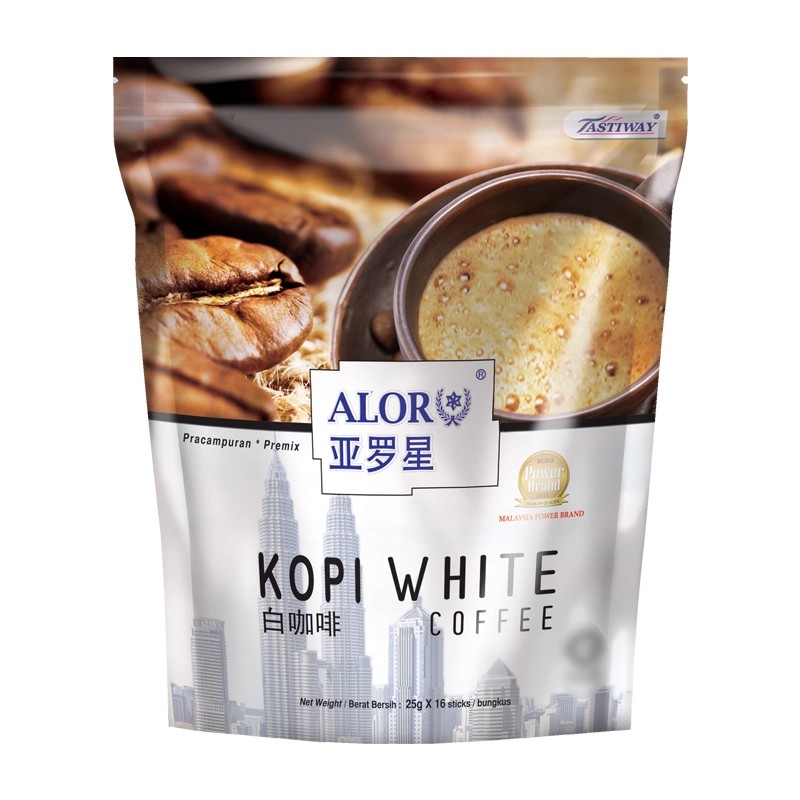 ALOR亚罗星马来西亚进口咖啡速溶咖啡粉即溶三合一白咖啡25gx16条