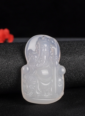 玛瑙玉髓忠义千秋武财神关公吊坠