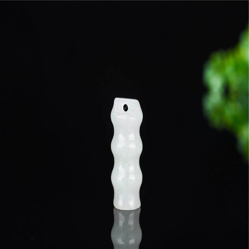 缅甸翡翠竹子吊坠节节高升玉坠竹节挂件竹报平安挂坠男女款项链