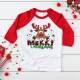 Christmas Boys Deer Kid Merry Shirt Print Raglan Girls