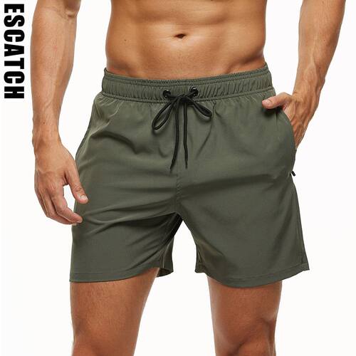 Men's Stretch Swim Trunks Quick Dry Beach Shorts男士沙滩