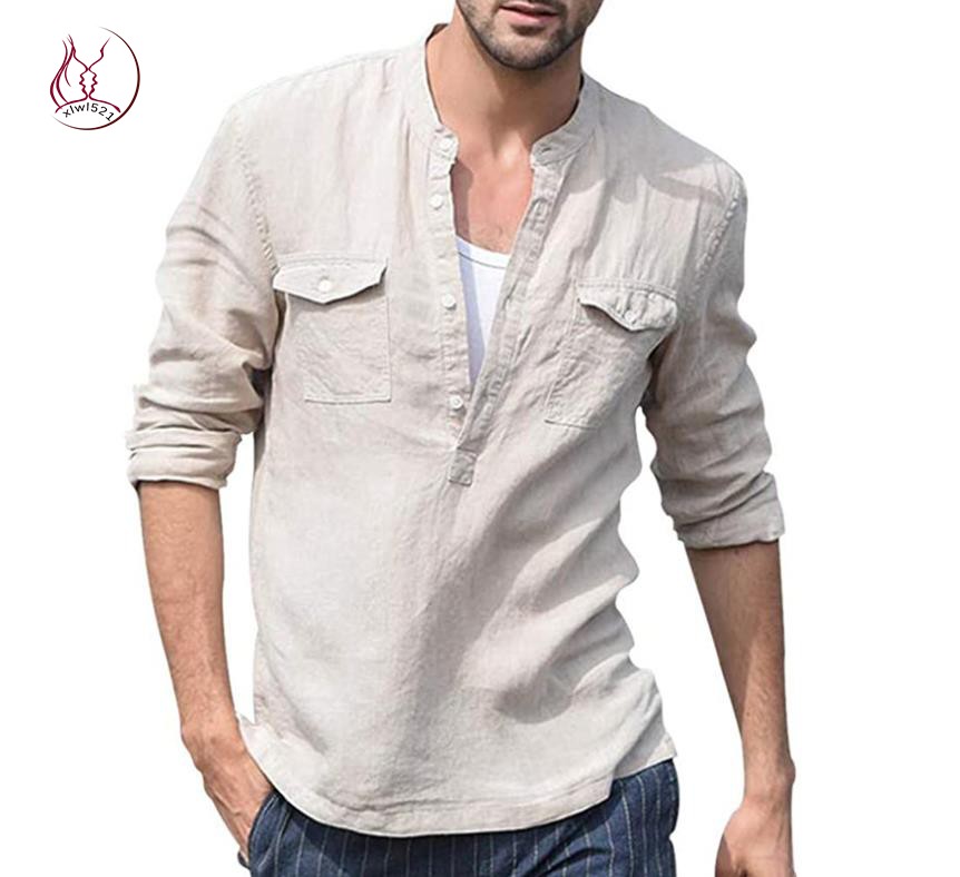 casualwear white shirt man summer blouse tops 衬衣男 纯色