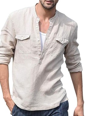 casualwear white shirt man summer blouse tops 衬衣男 纯色