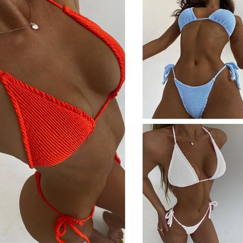 Bikini Sets Women Tie Side GString Thong Swimsuit Female Ban