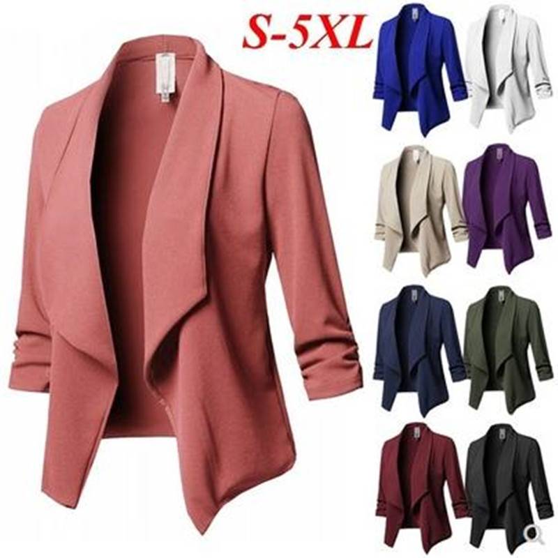 Women's spring plus size slim suit coat jacket blazer to
