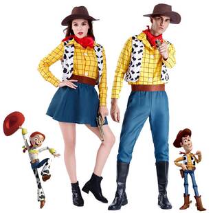 迪士尼COS大人牛仔服装玩具总动员翠丝胡迪警长情侣角色扮演服饰