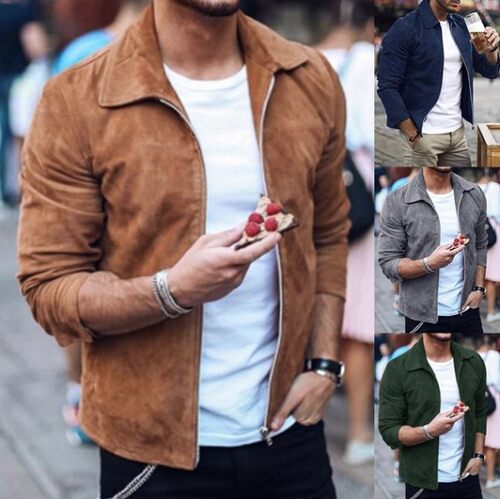 2020 men s fall fashion slim casual solid color jacket
