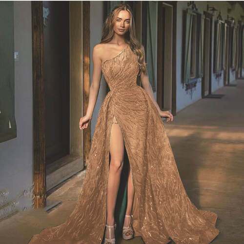 Sexy Party Evening Dress吊带开叉派对宴会气质优雅礼服连衣裙女