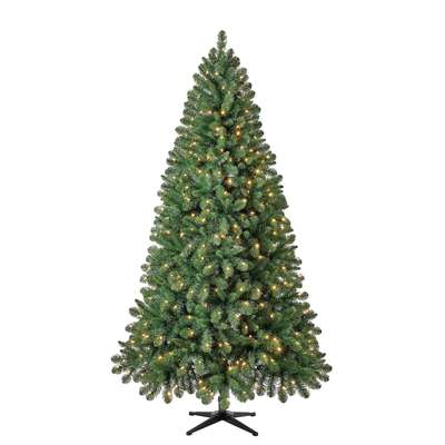 7.5 ft Pre-Lit Kennedy Fir Artificial Christmas Tree, Color-