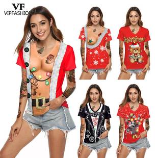 VIP FASHION Funny Xmas Print t Shirt Christmas T-shirts