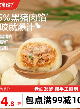 宝宝馋了黑猪肉小笼包儿童早餐手工鲜肉老面包子速冻面点半成品