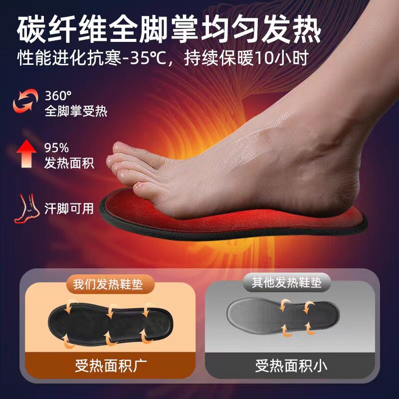 USB发热鞋垫加热充电户