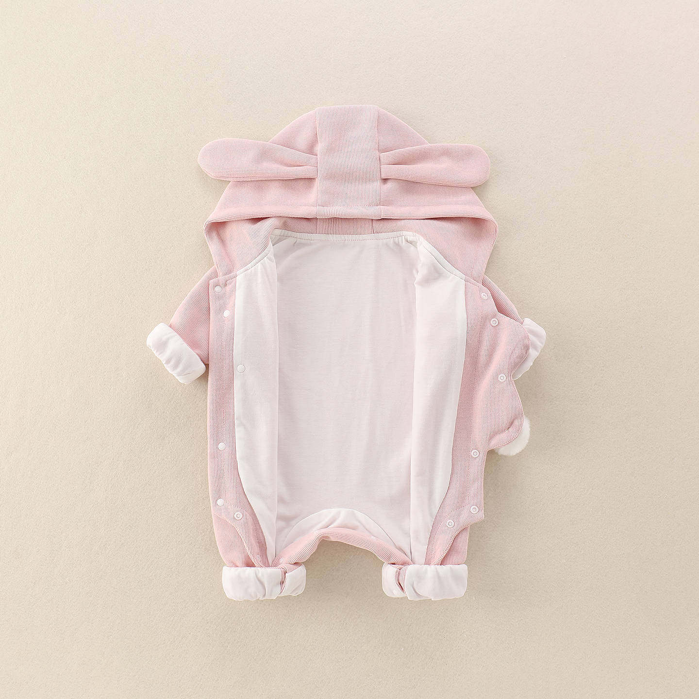 婴儿秋装双层连体衣服满