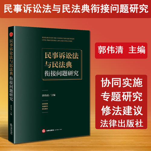 现货 2024新书 民事诉讼法与民法典衔接问题研究 郭伟清 民事程序法 民事实体法专题研究 民事诉讼法关系民法典研究 法律出版社