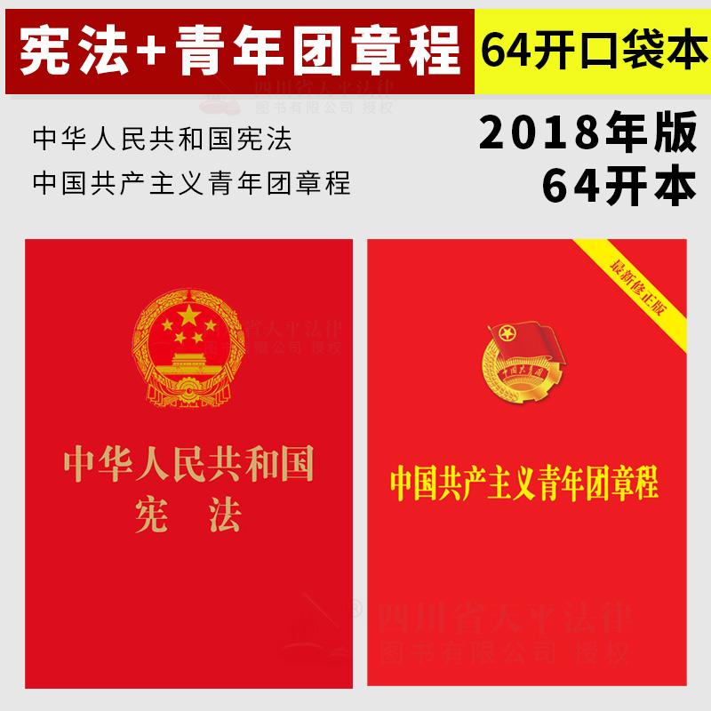 正版 2018新版团章 宪法 64开小红本 中国共产主义青年团章程 新团章