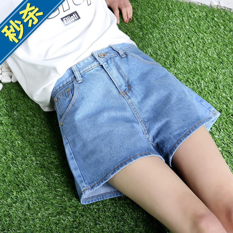 潮热弹性韩风四分h裤俏皮韩版宽松大码白色牛仔短裤女夏季拉链弹|ruв категории Женская одежда, джинсы - от Buy2taobao.com для оказания профессиональной услуги покупки агента Taobao
