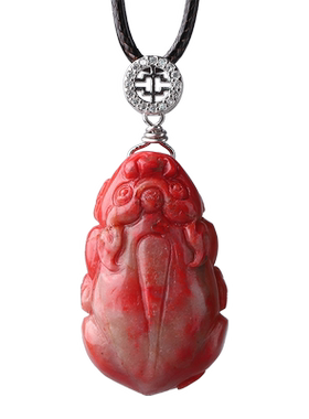 辰世朱砂吊坠情侣款原矿貔貅红色