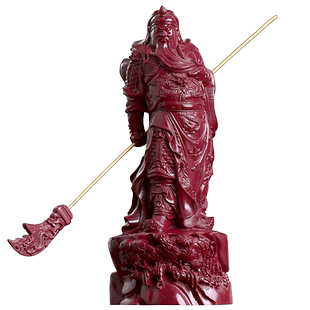 辰世朱砂关公摆件店铺开业公司家庭镇宅摆饰关云长紫晶砂大型雕像
