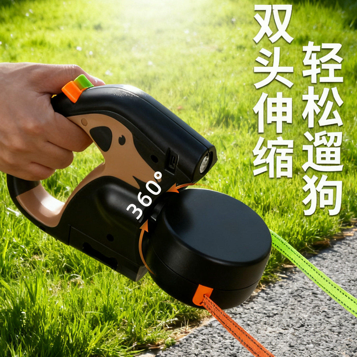 一拖二狗狗牵引绳可自动伸缩双头遛狗绳小中大型犬防爆冲宠物p绳