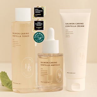 韩国HeveBlue三文鱼子积雪草舒缓保湿护肤套装(爽肤水+安瓶+面霜)