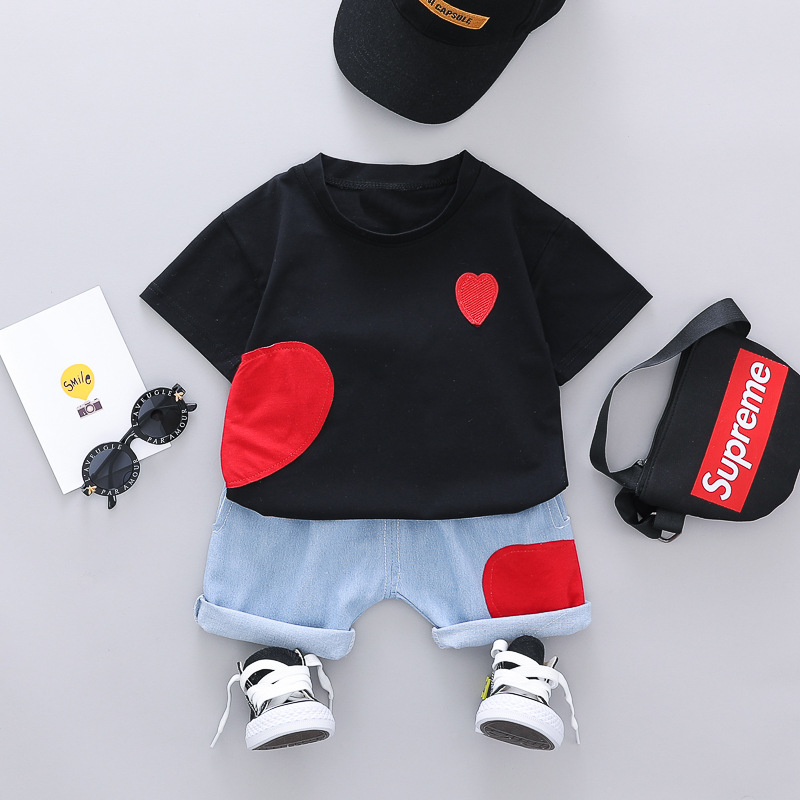 2019新款童装男童女宝宝衣服夏款短袖T恤儿童套装0-1-2-3-4岁半潮券后36.80元