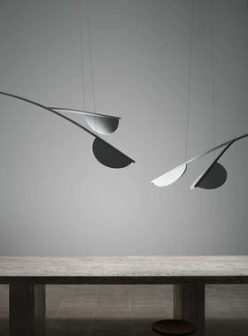 展厅意大利FLOS餐厅岛台吊灯餐桌灯叶子长条客厅茶室设计师创意