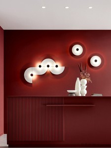 展厅后现代极简网红壁灯客厅卧室床头玄关装饰背景墙个性飞碟组合