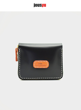 jousyu日本新禧马臀皮短款拉链手工钱包驾照包休闲便携百搭小手包