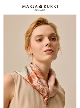MARJAKURKI玛丽亚古琦丝绸丝巾系脖高级感小方巾真丝围巾领巾礼盒