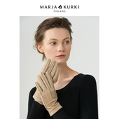 MARJAKURKI玛丽亚古琦时尚 麂皮羊皮加绒保暖真皮手套女冬季 可触屏