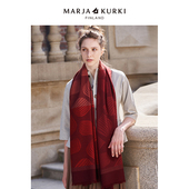 MARJAKURKI玛丽亚古琦红色羊毛围巾女冬季 高级感妈妈披肩外搭礼盒