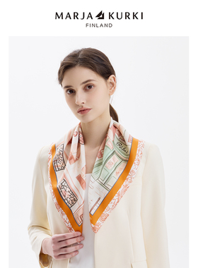 MARJAKURKI玛丽亚古琦桑蚕丝真丝方巾丝巾系脖高级感领巾围巾礼盒