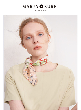 MARJAKURKI玛丽亚古琦小方巾丝巾女搭配衬衫领巾高级感真丝小丝巾