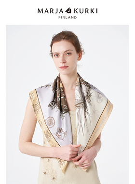 MARJAKURKI玛丽亚古琦真丝大方巾丝巾围巾披肩女外搭妈妈女友礼物