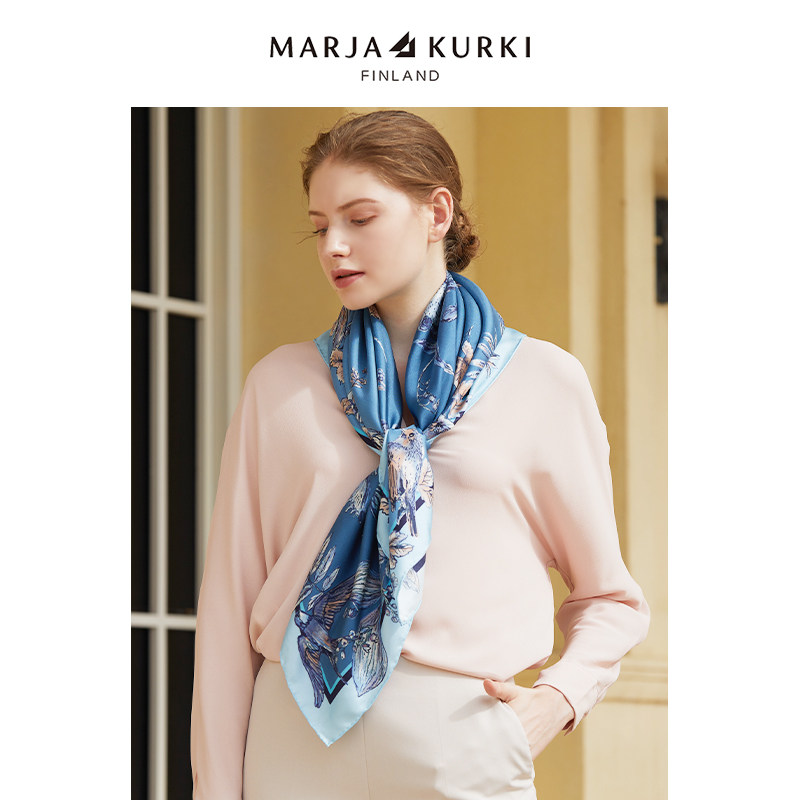 marjakurki玛丽亚古琦真丝大方巾丝巾女春夏洋气时尚围巾披肩两用