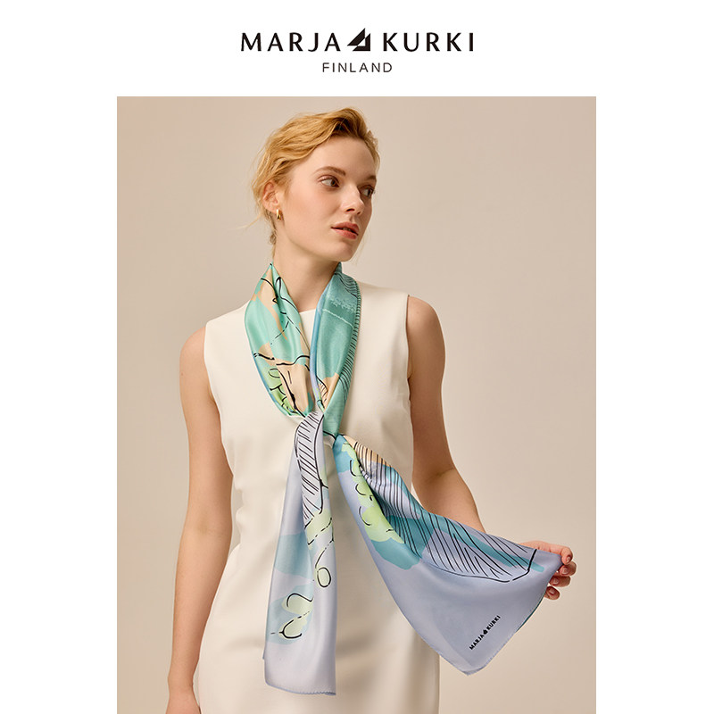 MARJAKURKI玛丽亚古琦真丝丝巾女2025新款围巾披肩送妈妈女友礼物