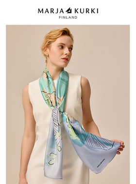 MARJAKURKI玛丽亚古琦真丝丝巾女2025新款围巾披肩送妈妈女友礼物