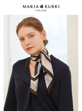 MARJAKURKI玛丽亚古琦桑蚕丝方巾时尚百搭真丝丝巾搭配衬衫围巾女