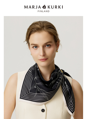 MARJAKURKI玛丽亚古琦时尚方巾系脖高级感领巾女真丝丝巾搭配衬衫