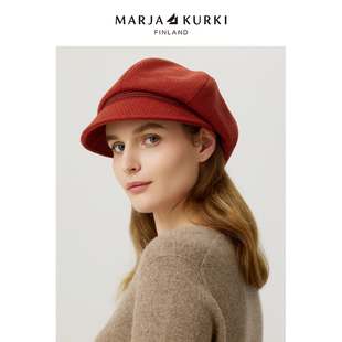 MARJAKURKI玛丽亚古琦红色帽子女款2025新款秋冬可爱报童帽八角帽