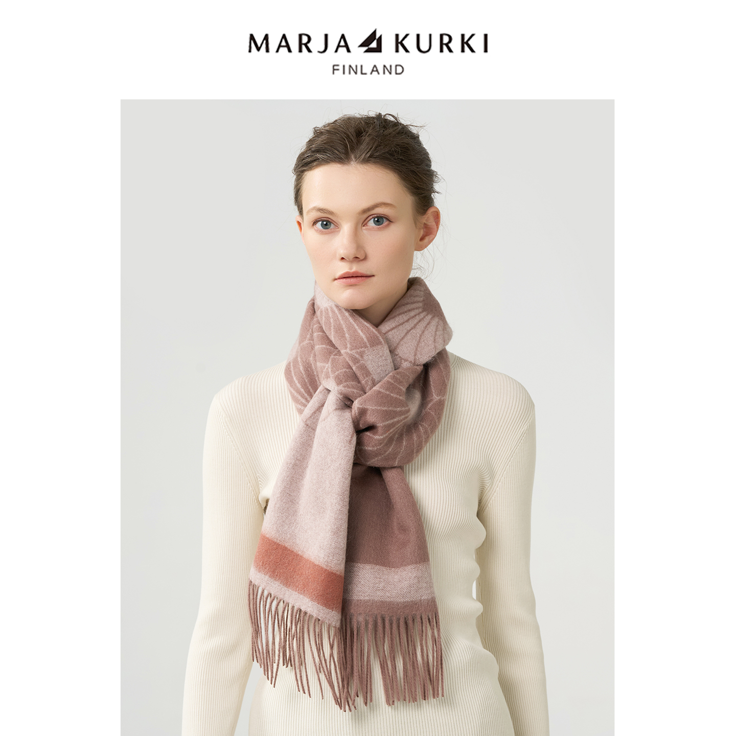 羊毛羊绒围巾女冬季保暖围脖礼盒