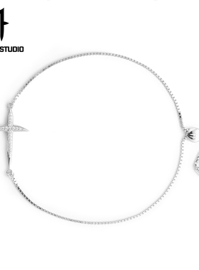 horm1镶钻十字架手链蔡少芬18k