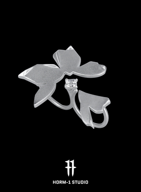 horm-1铜镀白金原创设计镶嵌锆石