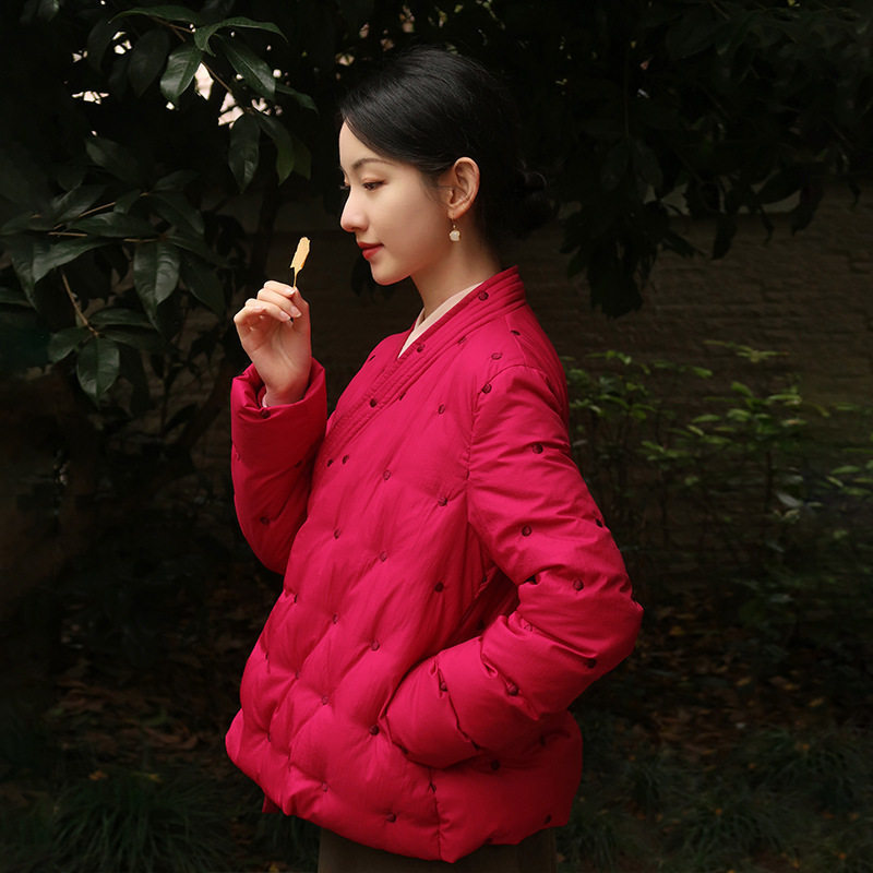 573《画堂雾月》设计师新款保暖轻薄文艺复古原创设计羽绒服